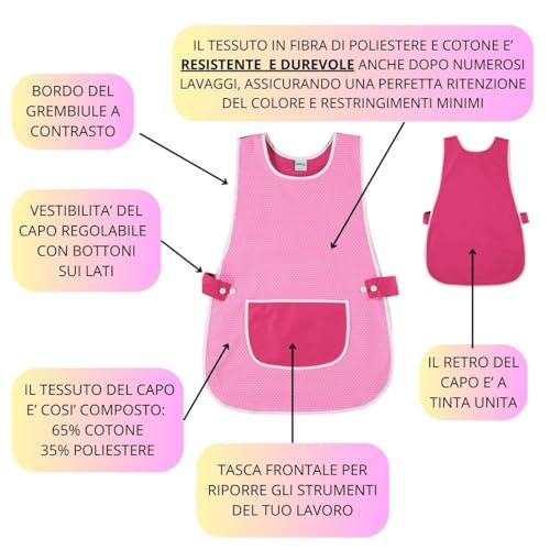 Siry Work Kasacca Damen Art. DALIA 35% Baumwolle 65% Polyester Made in Italy, Pink Einheitsgröße