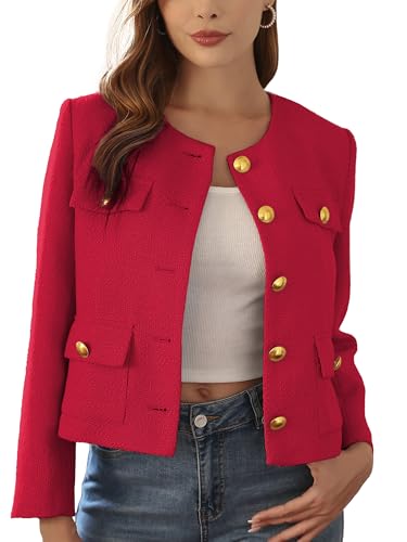 Image of M.Infisavo Cropped Tweed Blazers for Women
