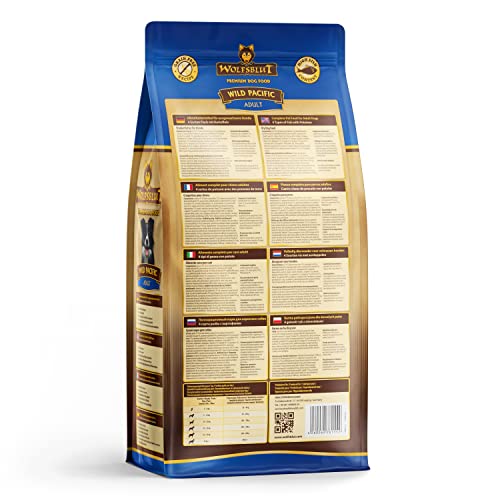 WOLFSBLUT – Wild Pacific Adult | Trockenfutter mit natürlichen Zutaten und Superfoods für ausgewachsene Hunde. Getreidefreies Alleinfutter ohne Zusatzstoffe im Beutel | 2kg Seefisch