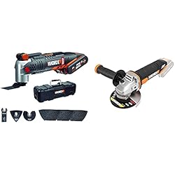 Radial Bateria Worx WORX Wx693 - Multiherramienta, 40 W, 20 V+ Wx800.9 - Amoladora Angular Radial 115Mm 20V, 8600Rpm, 1 Disco De Corte Metal, 20 V