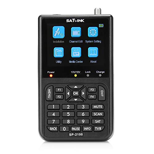 SATLINK SP-2100 HD DVB-S / S2 y MPEG-2/4 Medidor de señal de satélite digital con pantalla LCD a color de 3,5 pulgadas para ajustar la antena parabólica