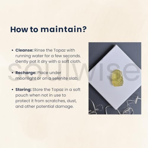 Image of SOULWISE Yellow Topaz Ganesha Idol 4 cm Gemstone Ganesh Statue for Home Temple Decor Vastu Spiritual Idol for Prosperity Success Office Desk Puja Gift