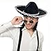 GiftExpress Black Mariachi Sombrero Hat with Silver Trim, Sombrero for Cinco de Mayo, Halloween Costume, Mexican Fiesta Costume