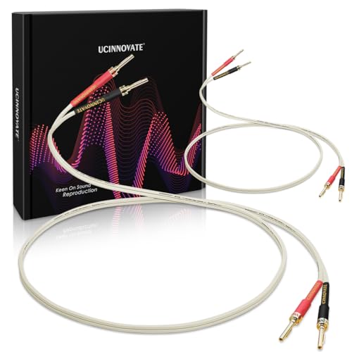 Câble de haut-parleur HiFi OFC UCINNOVATE blanc idéal pour installer votre home-cinéma de 3m