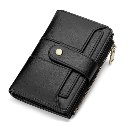 Image of SENDEFN Small Wallets for Women Leather Bifold Compact RFID Blocking with ID Window