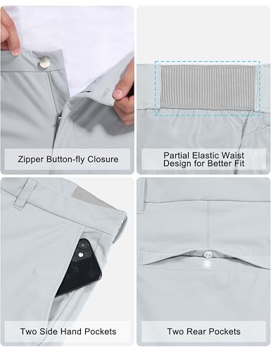 Strweitt Calças de golfe masculinas elásticas 76,2 cm/81,3 cm/86,4 cm, calças leves de secagem rápid