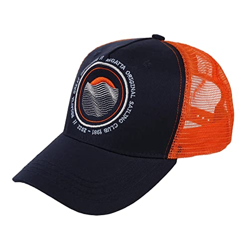 Regatta Mens Tassian Sunset Trucker Cap (One Size) (Navy/Magma Orange)