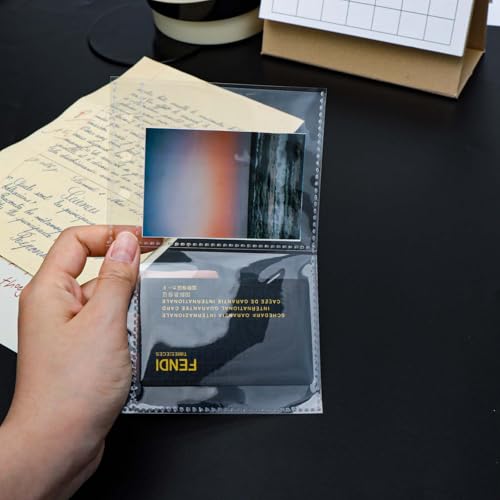 20 peças de protetores de folhas transparentes para fotos A6, 8 cm x 7 cm, 2 bolsos, inserções de ca