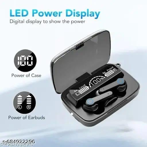 Image of M19 TWS Wireless Earbuds with LED Display & Torch | 30H Playtime, Bluetooth 5.1, ENC Noise Cancellation, Low Latency, IPX7 Waterproof, Deep Bass Earphones