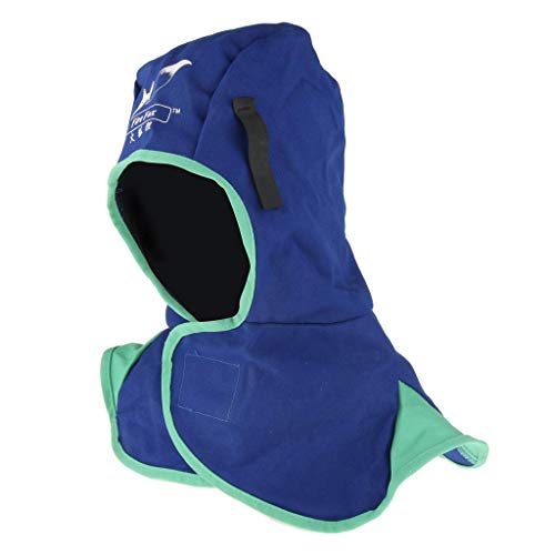 Casque de soudeur avec capuche ignifuge Bleu foncé