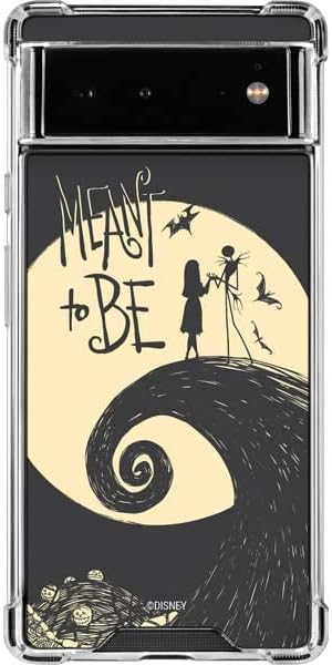 Skinit Clear Phone Case Compatible with Google Pixel 6 - Officially Licensed Disney The Nightmare Before Christmas Jack and Sally Meant to Be Design