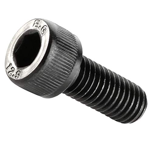 Vis à tête hexagonale M8 en acier 12.9 oxyde noir pour filetages machine de lot de 25 pièces