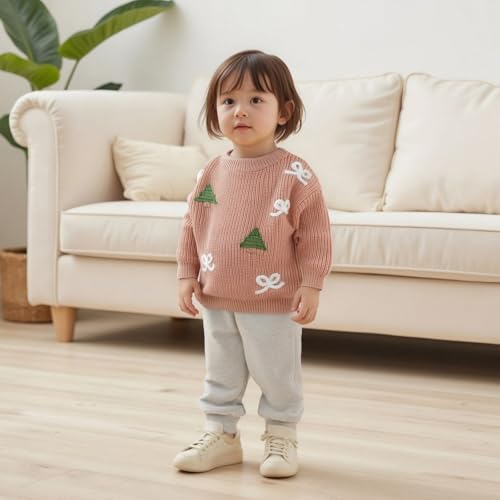 Christmas Baby Girl Boy Sweater Bow Long Sleeve Kids Knit Sweatshirt Toddler Newborn Infant Fall Winter Pullover2