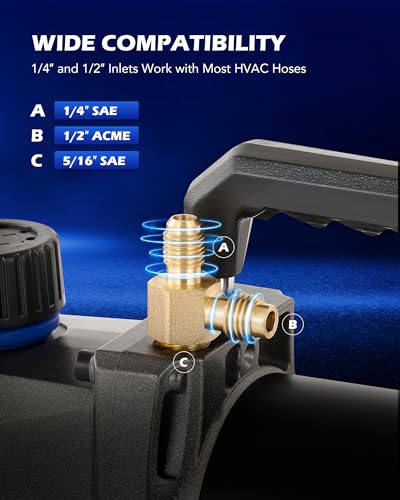 Image of Orion Motor Tech Cordless Lithium-Ion HVAC Vacuum Pump, 3 cfm Vacuum Pump, Battery-Powered Auto AC Vacuum Pump for R134a R410a R1234yf Systems, 1 /4hp Single Stage Vacuum Pump Automotive
