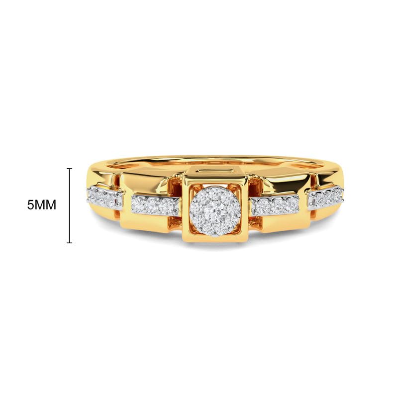 Image of KISNA 14k / 18k Real Gold & Diamond Ring | Diwali, Rakhi Rakshabandhan Gift for Sister /Bhabhi /Women | With Certificate of Authenticity & BIS-Hallmarked Gold Jewellery | Alina Diamond Ring