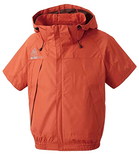アタックベース(Atackbase) The tough 空調風神服チタンフード半袖ブルゾン 春夏用 オレンジ 5545 17 S