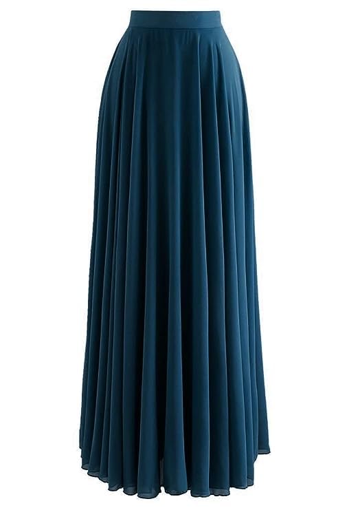Image of Women's Full Length Georgette Long Skirt- Lehenga with 8 Meters Maxi Flare