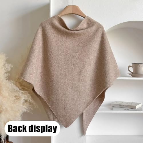 Hrtesus Apparent Shawl, Subsequenti Soft Comfortable Women's Solid Color Knitted Triangle Sweater Shawl for Daily Wear3