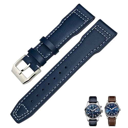 Bracelet montre cuir véritable 22mm style aviateur pour IWC Big Pilot au quotidien