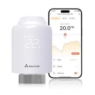 SALCAR Smartes Heizkörperthermostat WiFi TRV603 Thermostat Heizung Kompatibel mit Amazon Alexa & Google Assistant Programmierbar Heizungsthermostat Tuya Smartes Heizkörper kein Gateway erforderlich