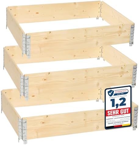 Potager surélevé en Bois Naturel 120x80x20 cm pour Jardin – Jardi...