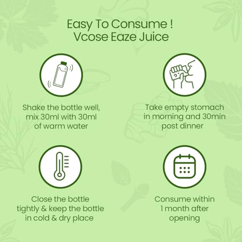 Image of Krishna's Vcose Eaze Juice - Natural Source of Antioxidants - Herbal Juice for Comfort & Vitality - 1000 ml