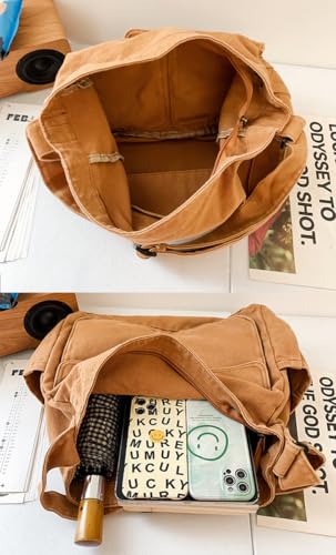 Image of Messenger Bag Hobo Crossbody Bags for Women Canvas Bag Crossbody Tote Bag Shoulder Bag