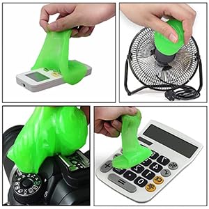 Image of Raxon Innovation Super Clean Magic Gel Cleaner for Keyboard Computer Laptop Remote Control Remove Dust (Blue /Green) ((Pack of 2), (160 gram, Green))