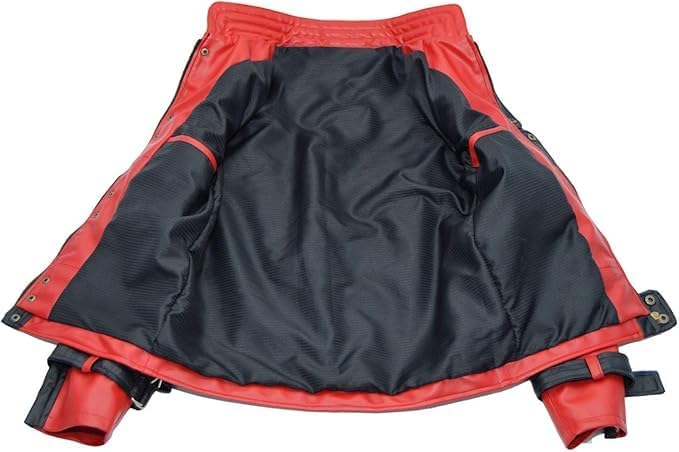 Michael Thriller Jacket – Red and Black Faux Leather Jacket | MJ Coat for Mens | Halloween Costume Party Outfit - Image 5