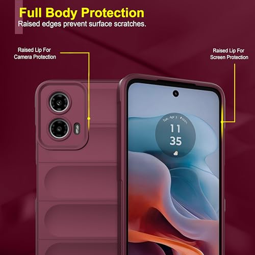 Image of amazon basics Back Case Cover for Motorola Moto G45 5G | Compatible for Motorola Moto G45 5G Back Cover | Liquid Silicon Magic Case with Camera Protection | Plum