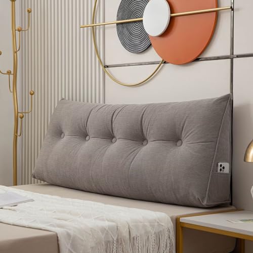 Tesica Dark Grey Headboard Wedge Pillow Large Headboard Pillow Large Wedge Pillow Headboard Soft And Supportive Bed Rest Reading Pillows For Sitting In Bed With Removable Cover cover
