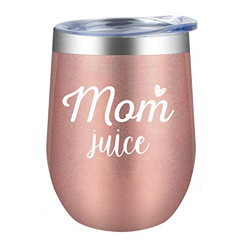 Supkiir Mom Juice, 12 oz Wine Tumbler, Double Wall Vacuum
