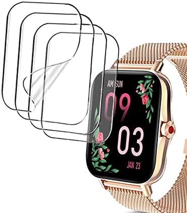 Screen Protector Compatible with Iaret i18 1.7”, HAFURY C7 1.54 inches and Kimnix NK03 1.72” Smartwatch, 4-Pack, TPU Soft, Bubble Self-healing