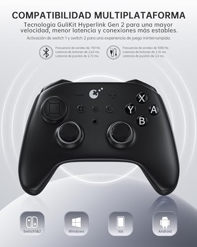Image of GuliKit TT MAX Wireless Controller (Black)-720 TMR Joystick, 950mAh | For PC, Android, iOS, Switch 1 /2, Switch Wake-Up Function and 4 Detachable Metal Back Buttons