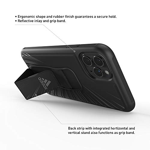 adidas Compatible with iPhone 11 Pro Case, Sports Grip Stand Mobile Phone Case - Black - Image 3