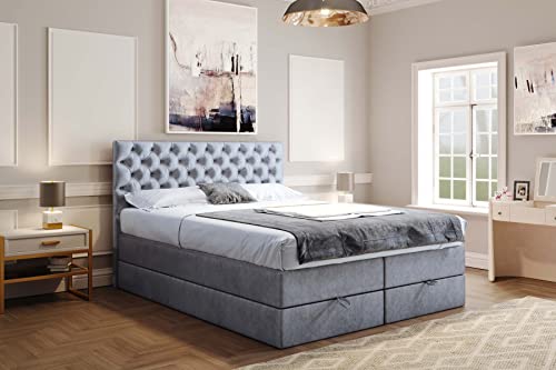 TRADA Boxspringbett 180 x 200 cm LUWR mit H3 Bonell- und Taschenmatratze -...