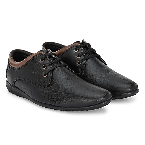 Image of egoss Lace-Up Casual Shoes for Men | Genuine Leather | Premium Comfort | Stylish Footwear for Office, Party & Wedding Occasions
