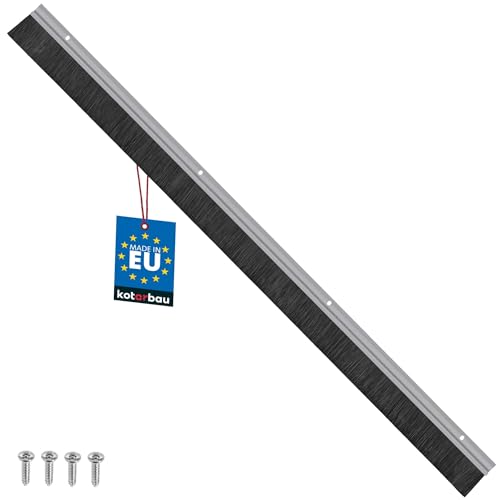 KOTARBAU® Burlete Cepillo Puerta - 1 m - Protector Bajo Puerta Exterior - 45 mm - Burlete Bajo Entrada Aluminio - Insectos - Larga Duración - Fácil Montaje - Atornillable