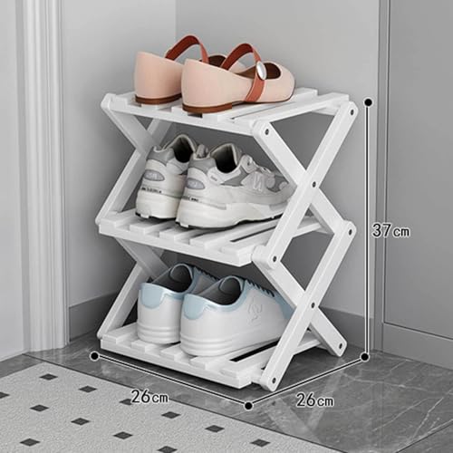 Étagère à chaussures pliable bambou pour petits espaces et entrées épurées