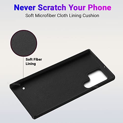 Image of LIRAMARK Liquid Silicone Soft Back Cover Case for Samsung Galaxy S22 Ultra (Black)