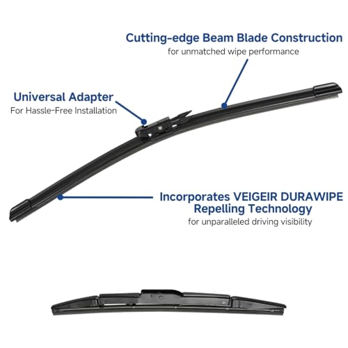 3 Pack Windshield Wiper Blades Compatible With Toyota Sequoia 2022 2021 2020 2019 2018 2017 2016 2015 2014 2013 2012 2011 2010 2009 2008 Wiper Blades Set For My Car - 26" 23" 12" by VEIGEIR - Used condition - Image 4