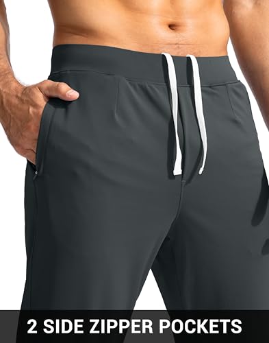 Image of G Gradual Men's Golf Joggers Pants with Zipper Pockets Stretch Sweatpants Slim Fit Track Pants Joggers for Men Work Running