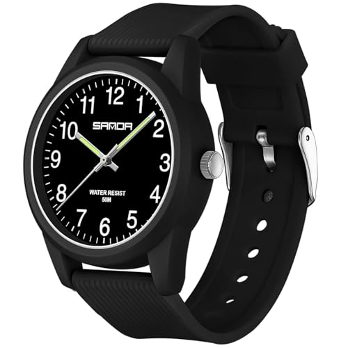 VOSO Kids Analog Watches for Boys & Girls, 50M Waterproof, Easy to Read, Ages 3-12, Unisex Kids, Black 1