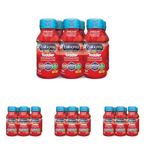 Enfagrow NeuroPro Toddler Nutritional Drink 8 fl. oz. Ready to Use (6 Bottles) Prebiotics for Immune Support, DHA for Brain Development, Iron, Non-GMO, Natural Milk Flavor (Toddler Next Step) Enfamil
