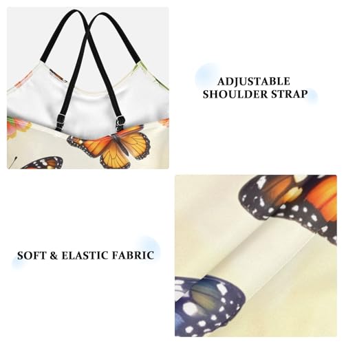 Butterfly Flowers Girls Swimsuits Quick Dry Crossback One Piece Beach Swimwear Bathing Suit4