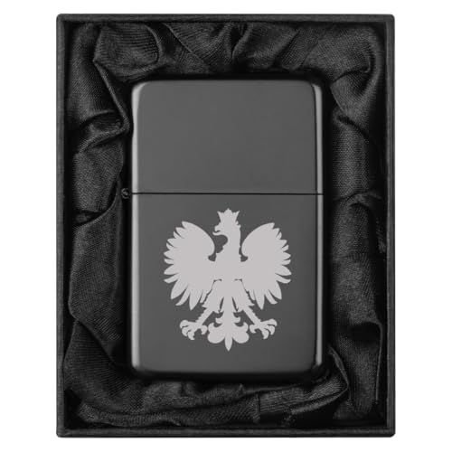 Encendedor en caja regalo negro con águila de Polonia miniatura 1