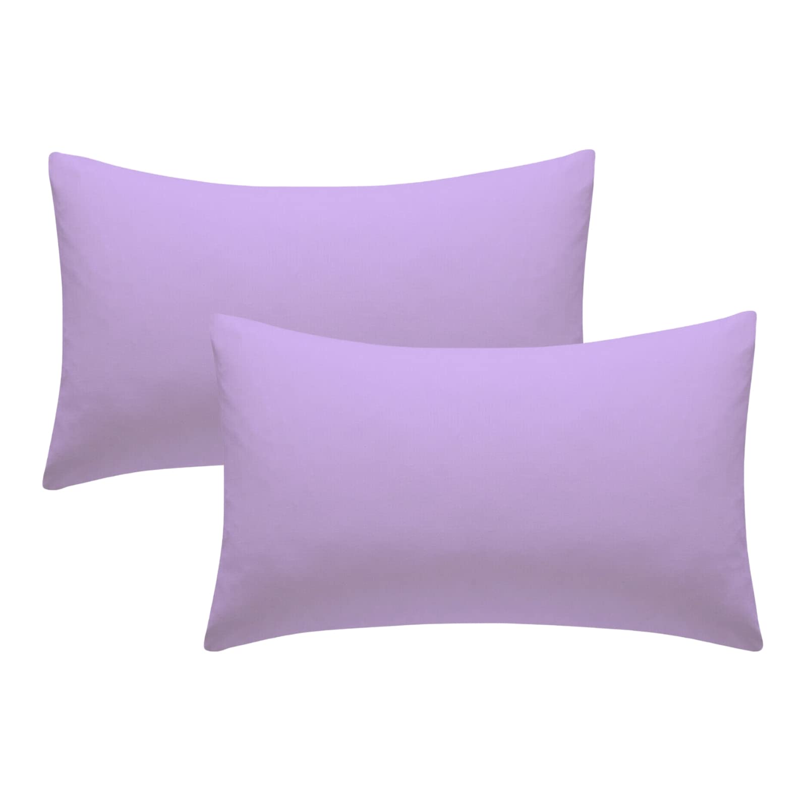 Axcent Comfort Plain Cot Bed Pillowcases Pair 40 x 60cm, 2 Pack 100% Brushed Cotton Baby Toddler Pillowcase Kids Small Nursery Pillow Covers (Lilac)