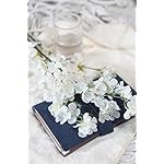 4Pcs Artificial Cherry Blossom Flowers 43 Inch Long Stem Cherry Blossom Decor Fake Flower for Home Wedding Outdoor Decoration (White) - Image 3