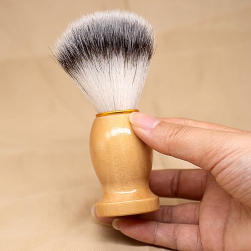 10 Pcs Wood Handled Badger Hair Shaving Brush Professional Salon Tools Beard Grooming Tool for Men Shave Accessory