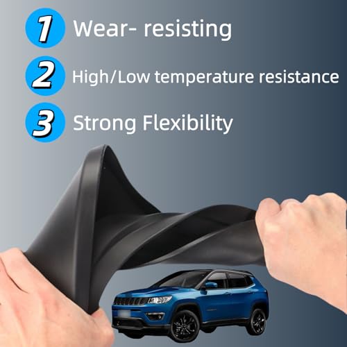 Image of No Drill Mud Flaps Compatible with Jeep Compass 2017-2025, Custom Fit All Weather Tire Protector, Exterior Accessories